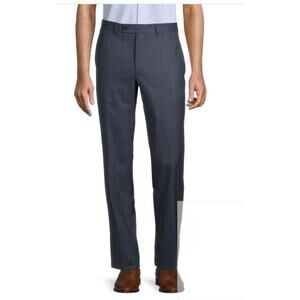 Ted Baker Jarrett Flat Front Trousers Charcoal Blue‎ 32/28 New
